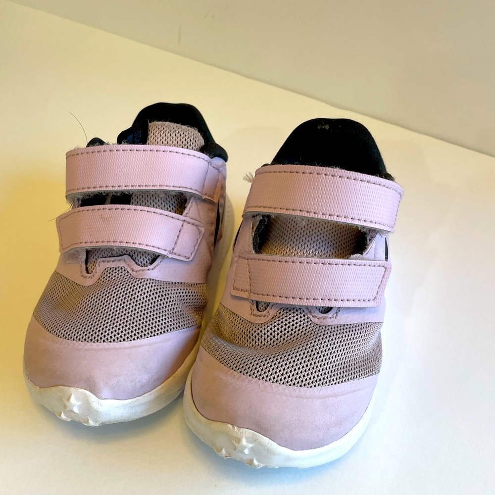 Nike purple sneakers with two top straps, size 7